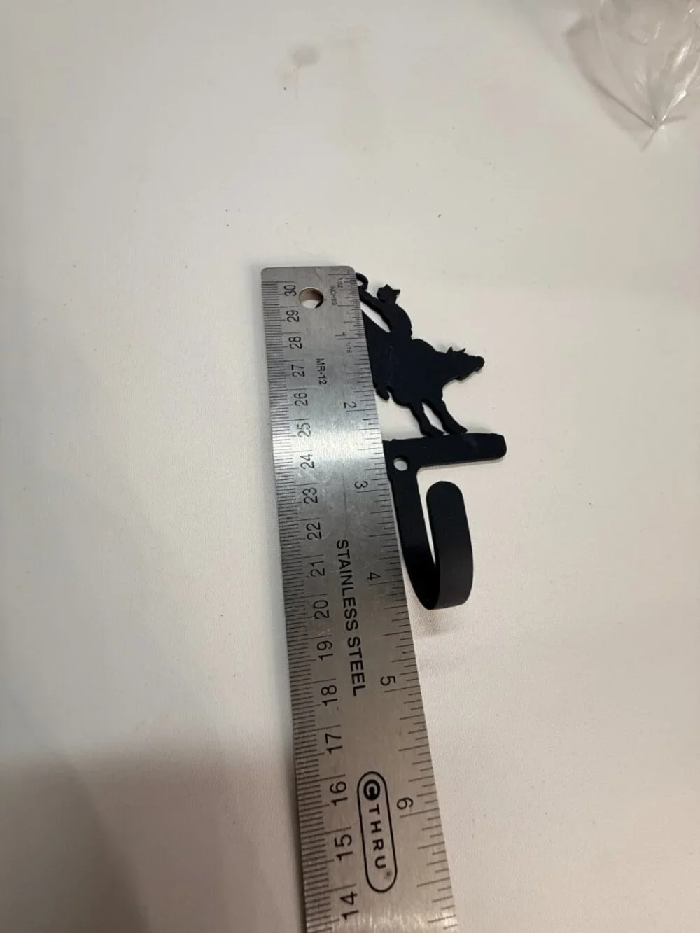 Wrought Iron Rodeo Bull Rider Wall Hook Small 3.5
